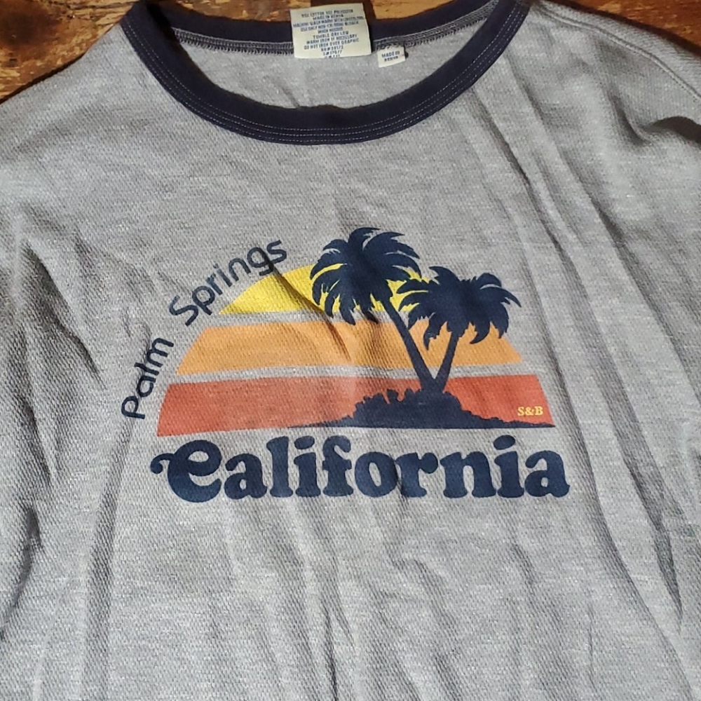 Y2k 90s Vintage California Retro Printed Steve & Barry's Thermal Style Top